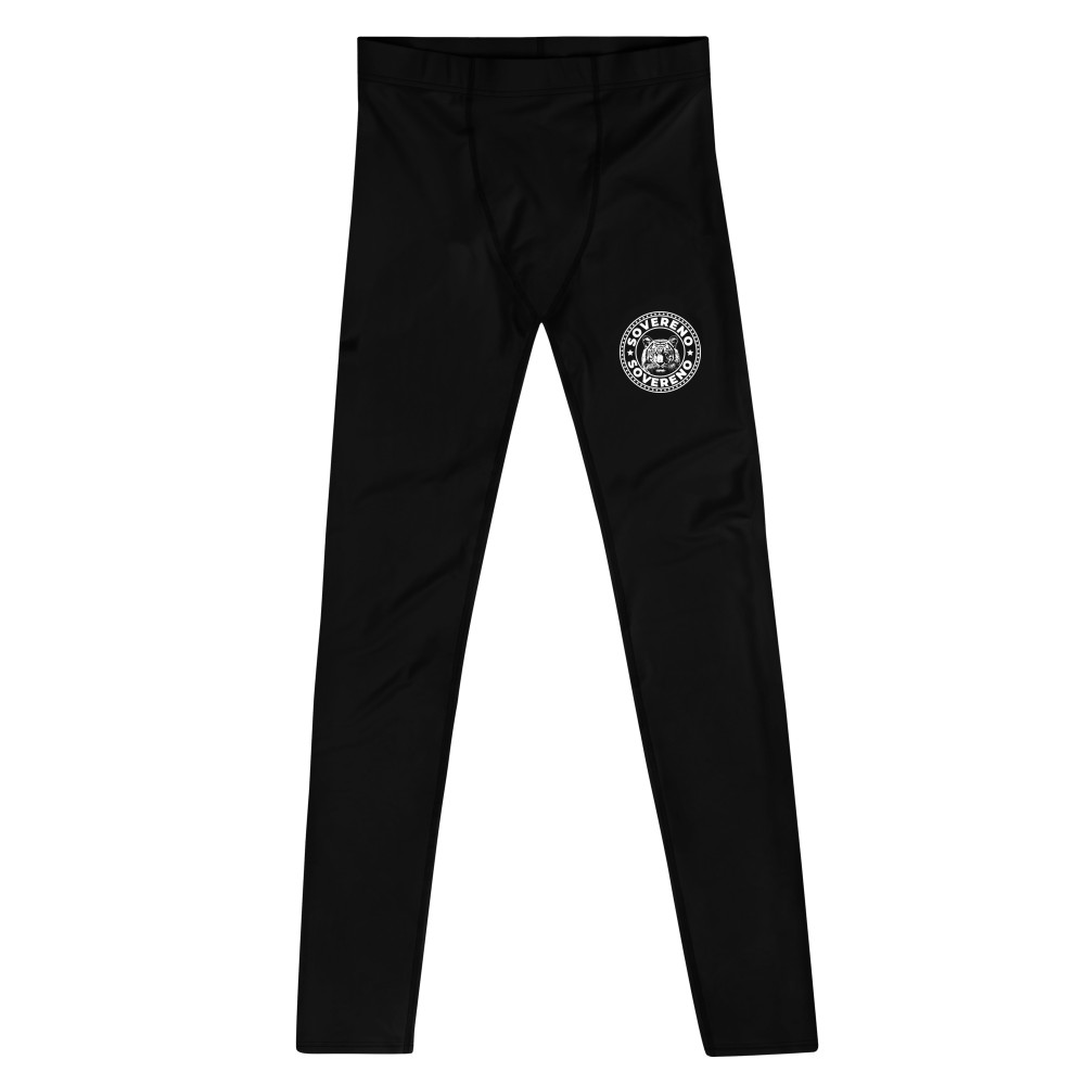 Men's Black SOVERENO Leggings with a Tiger on the front - Model II