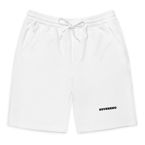 Men's White SOVERENO Shorts with a logo on the front - Model III