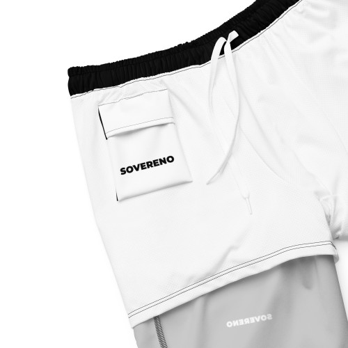 Men's Black SOVERENO Swim Trunks with a logo on the front - Model IV