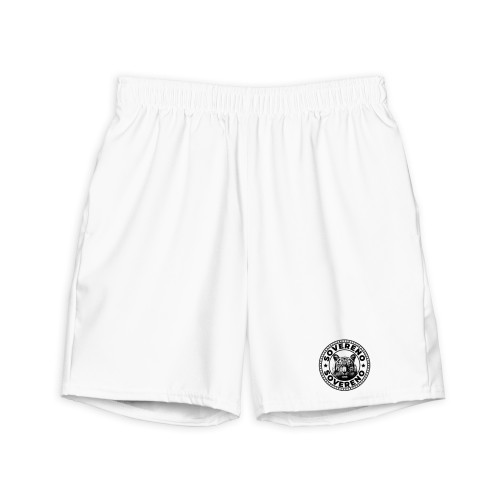 Men's White SOVERENO Swim Trunks with a Tiger on the front - Model I