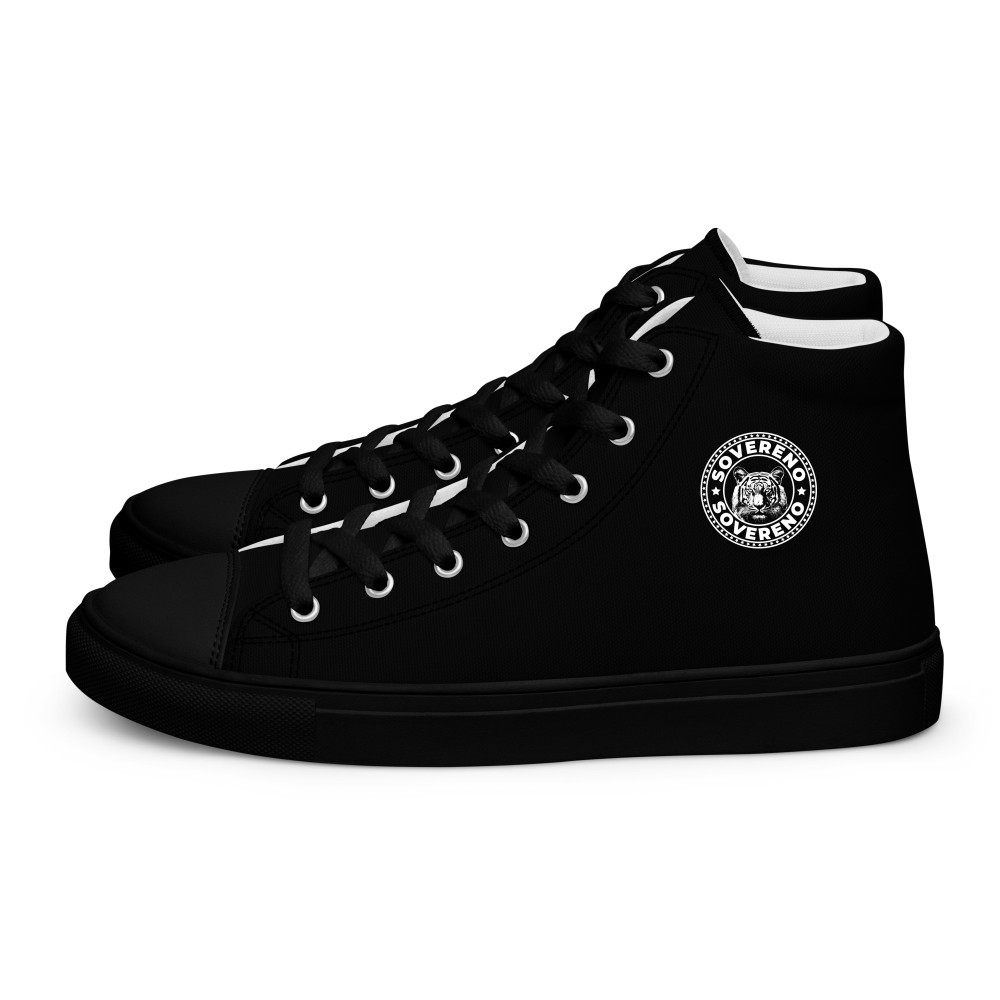 Men's Black SOVERENO High Top Canvas Shoes - Model II