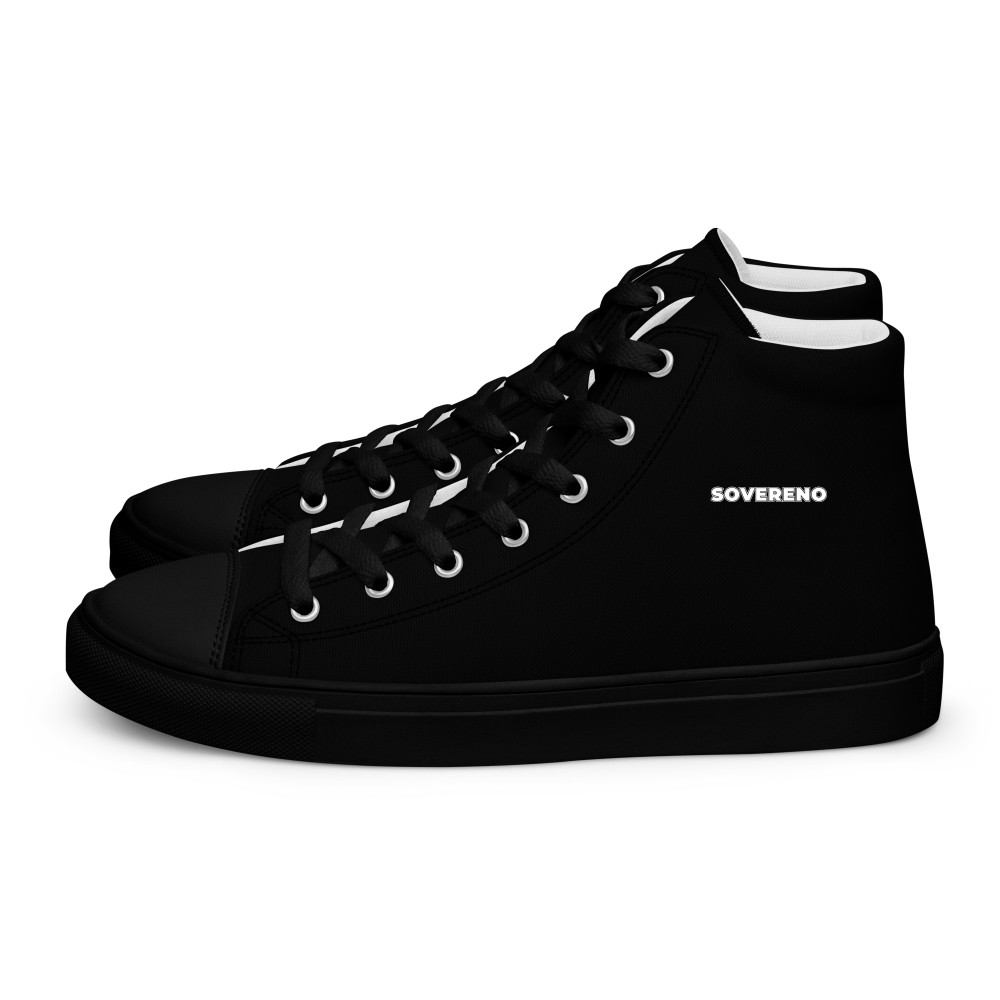 Men's Black SOVERENO High Top Canvas Shoes - Model IV