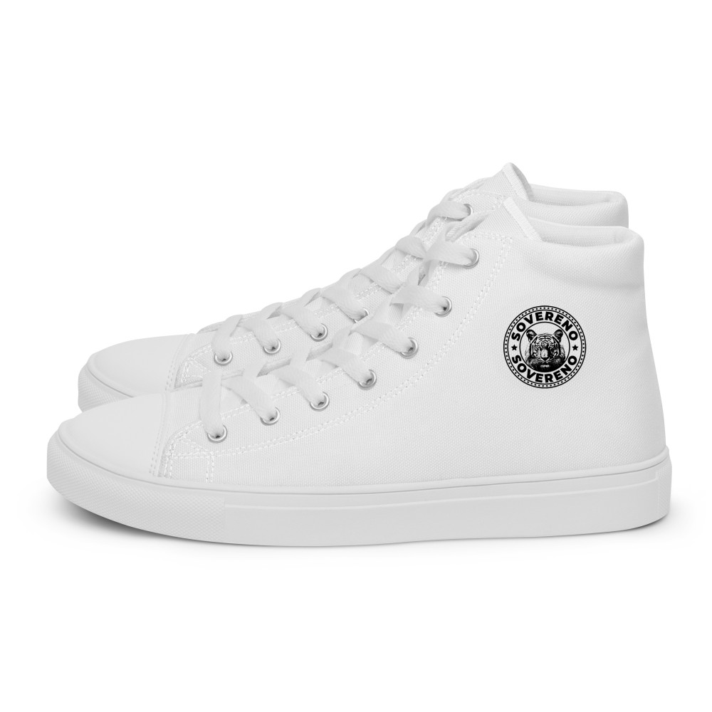 Men's White SOVERENO High Top Canvas Shoes - Model I