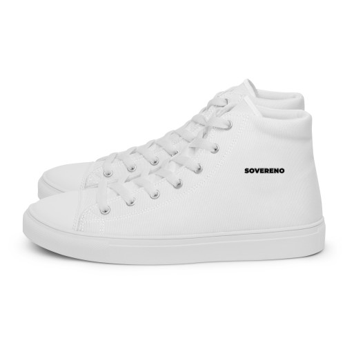 Men's White SOVERENO High Top Canvas Shoes - Model III