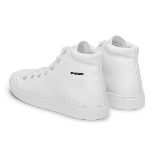 Men's White SOVERENO High Top Canvas Shoes - Model III