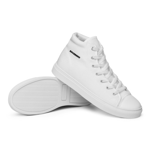 Men's White SOVERENO High Top Canvas Shoes - Model III