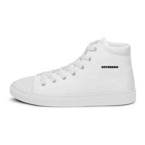 Men's White SOVERENO High Top Canvas Shoes - Model III