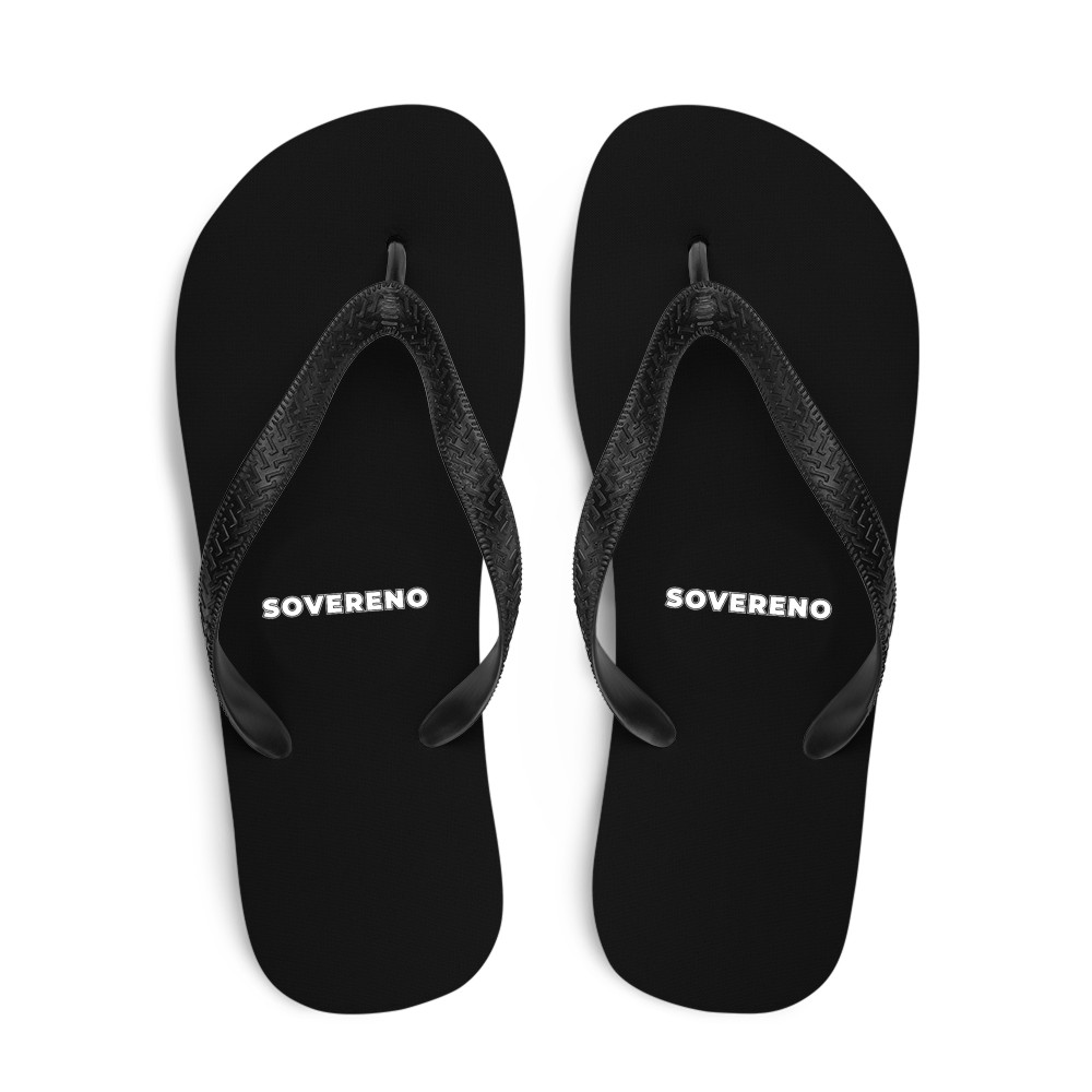 Men's Black SOVERENO Flip Flops - Model IV