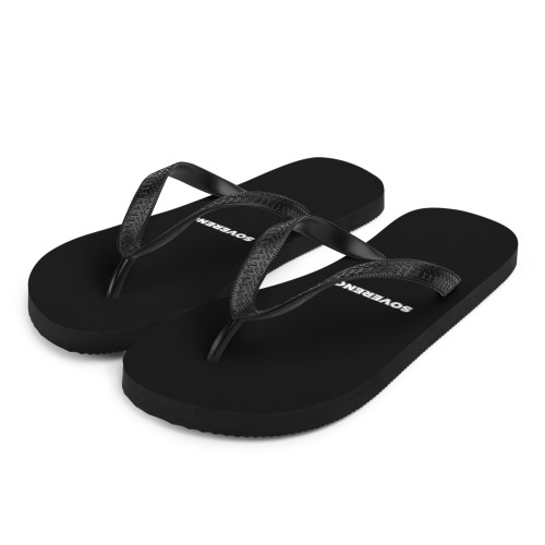 Men's Black SOVERENO Flip Flops - Model IV