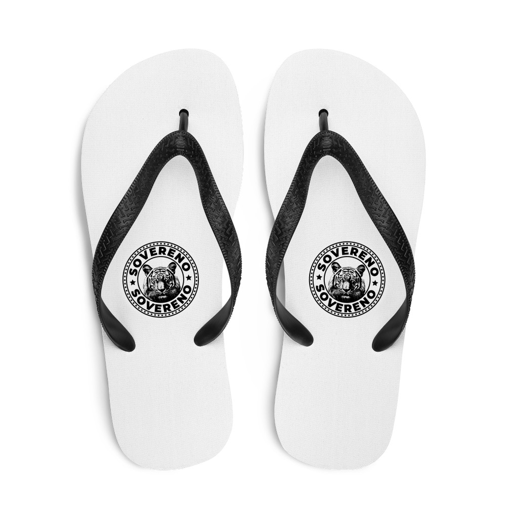 Men's White SOVERENO Flip Flops - Model I