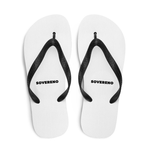 Men's White SOVERENO Flip Flops - Model III