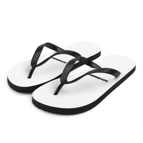 Men's White SOVERENO Flip Flops - Model III