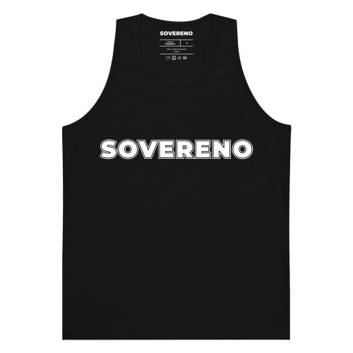 Men's Black SOVERENO Tank Top with a BIG logo on the front - Model IV