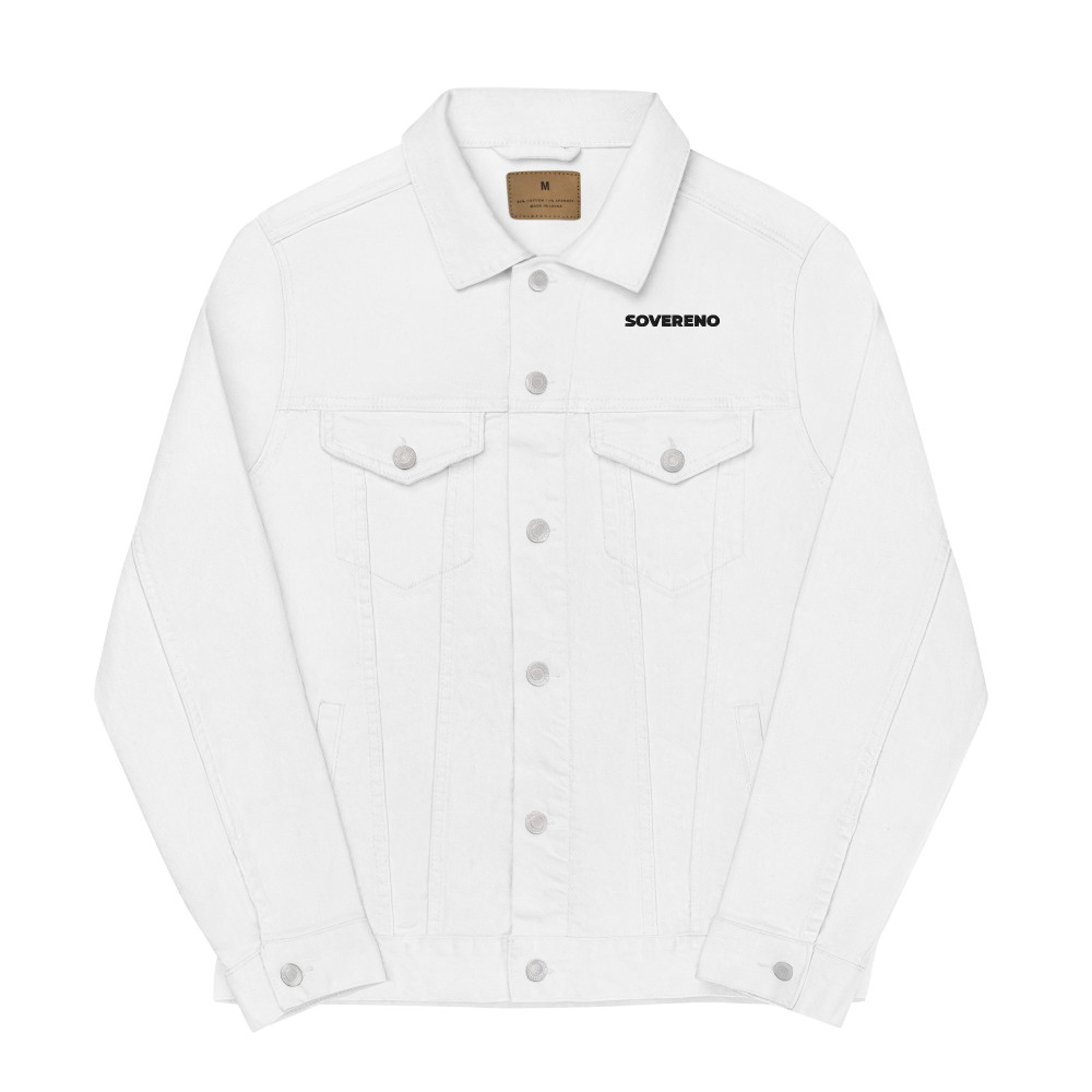 Men's White SOVERENO Classic Denim Jacket - Model I