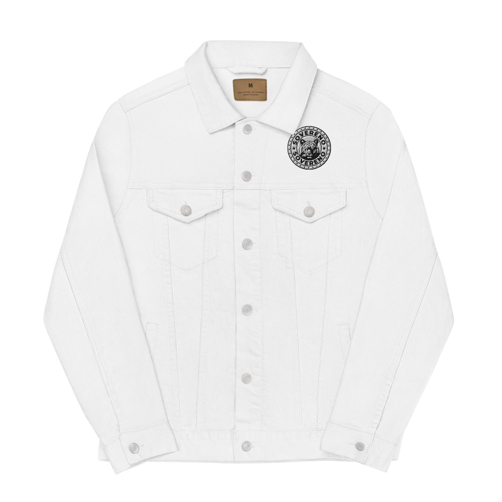 Men's White SOVERENO Classic Denim Jacket - Model II