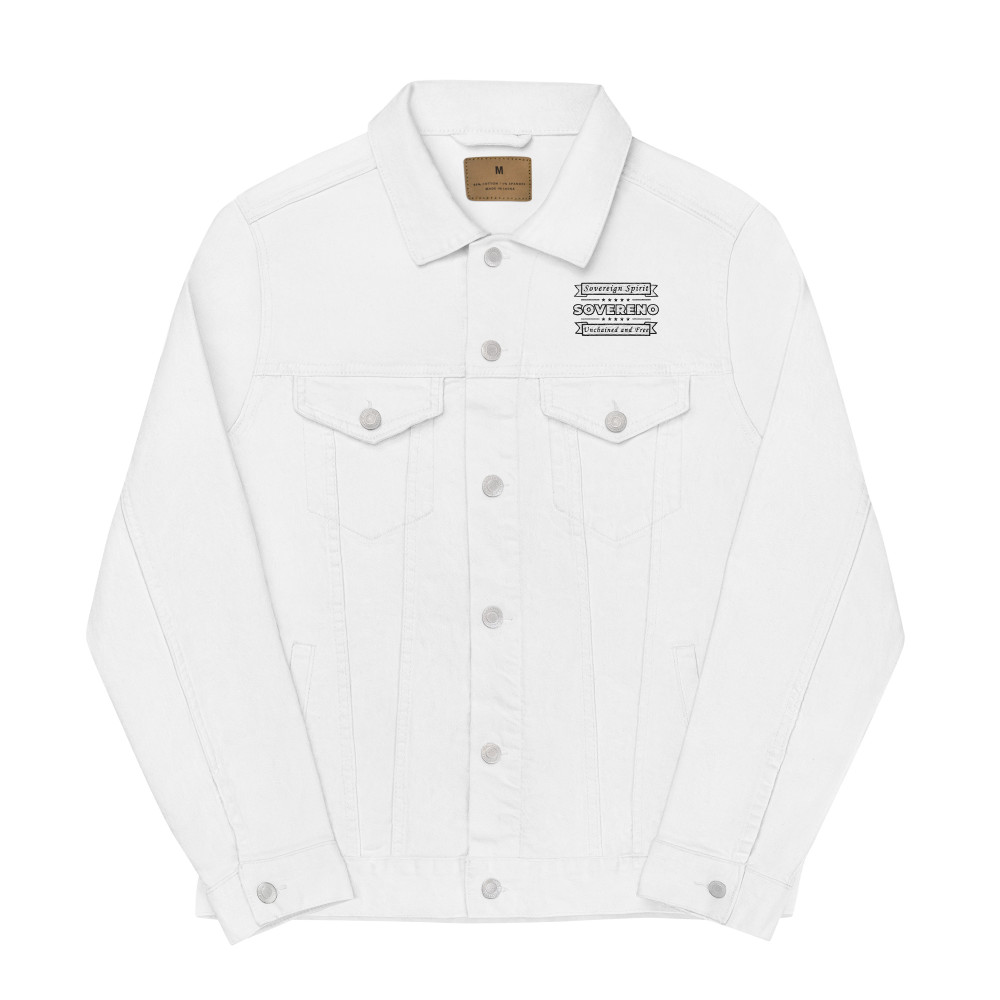 Men's White SOVERENO Classic Denim Jacket - Model III