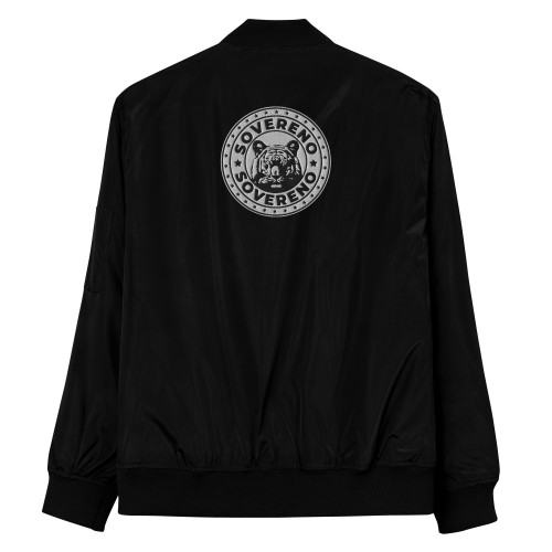 Men's Black SOVERENO Premium Bomber Jacket - Model I