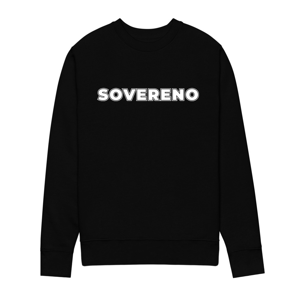 Men's Black SOVERENO Sweatshirt with a BIG logo on the front - Model IV