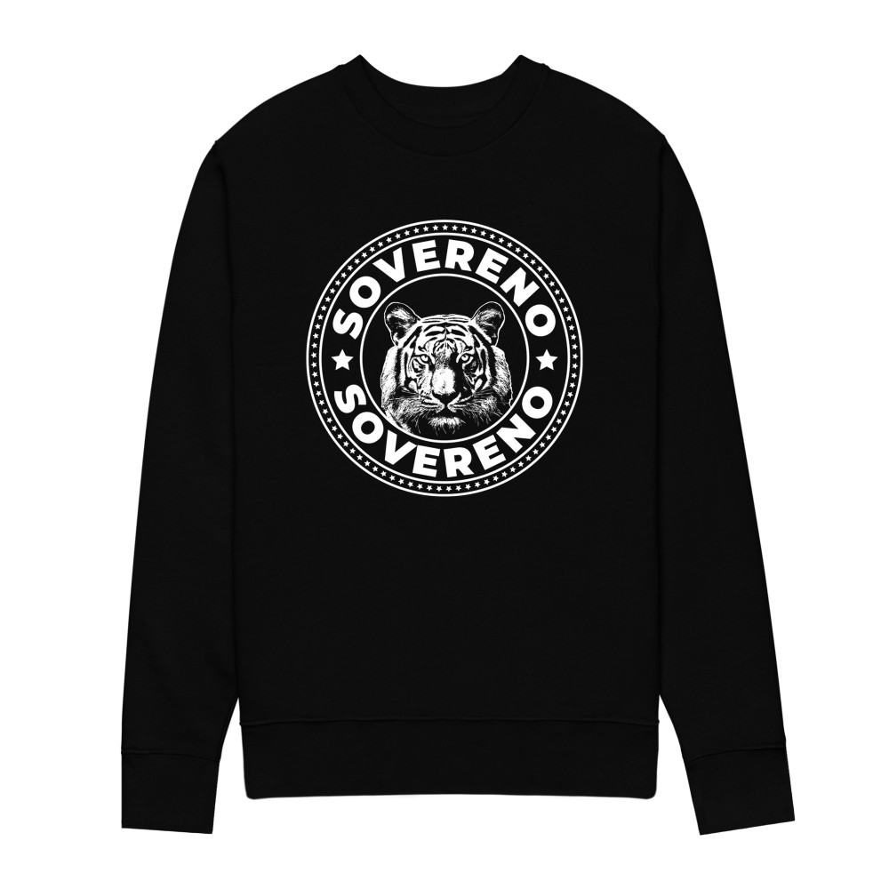 Men's Black SOVERENO Sweatshirt with a Tiger on the front - Model II