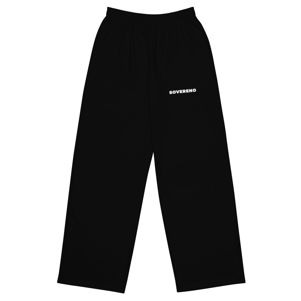 Men's Black SOVERENO Pants with a logo on the front - Model IV