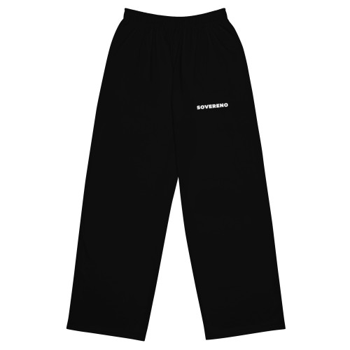 Men's Black SOVERENO Pants with a logo on the front - Model IV