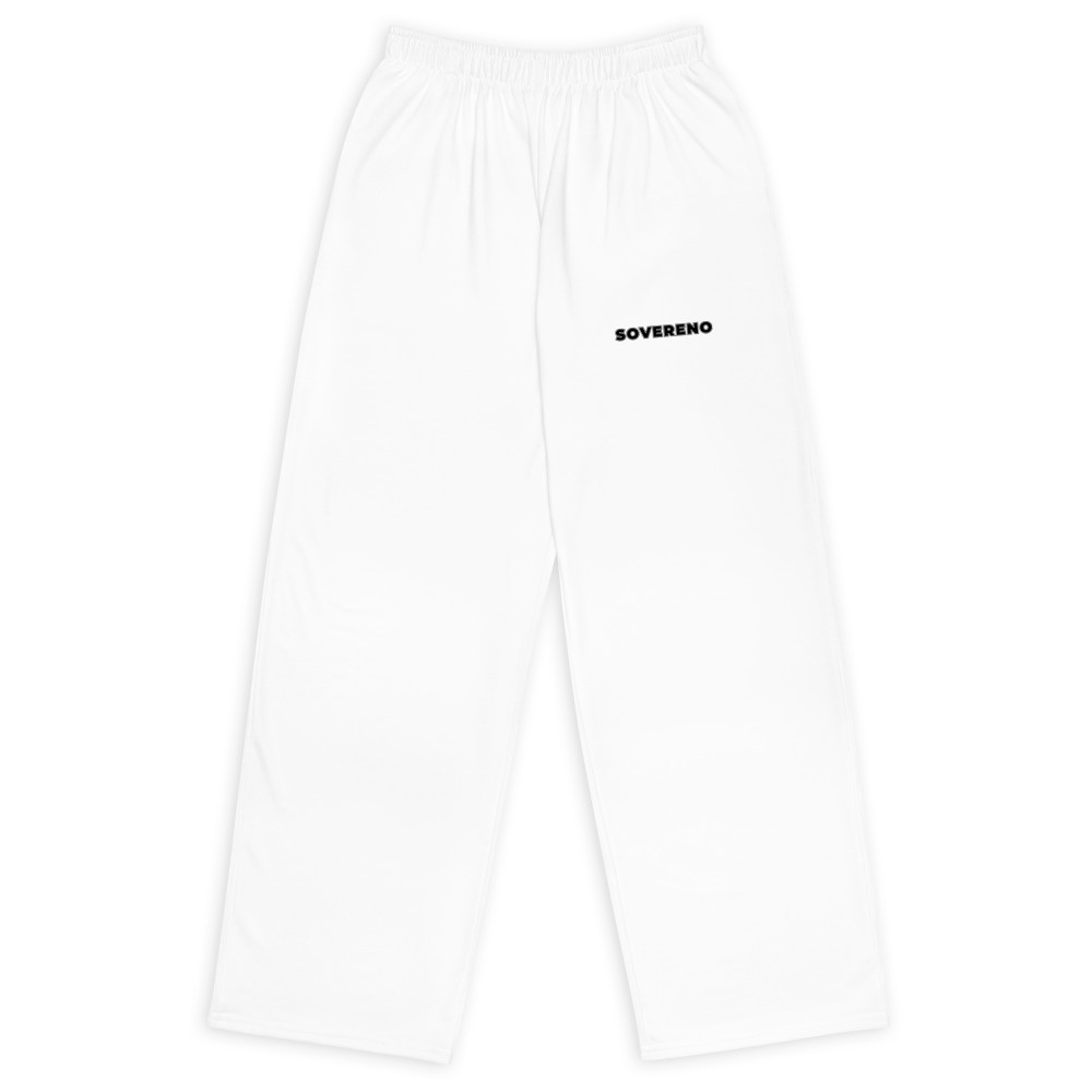 Men's White SOVERENO Pants with a logo on the front - Model III