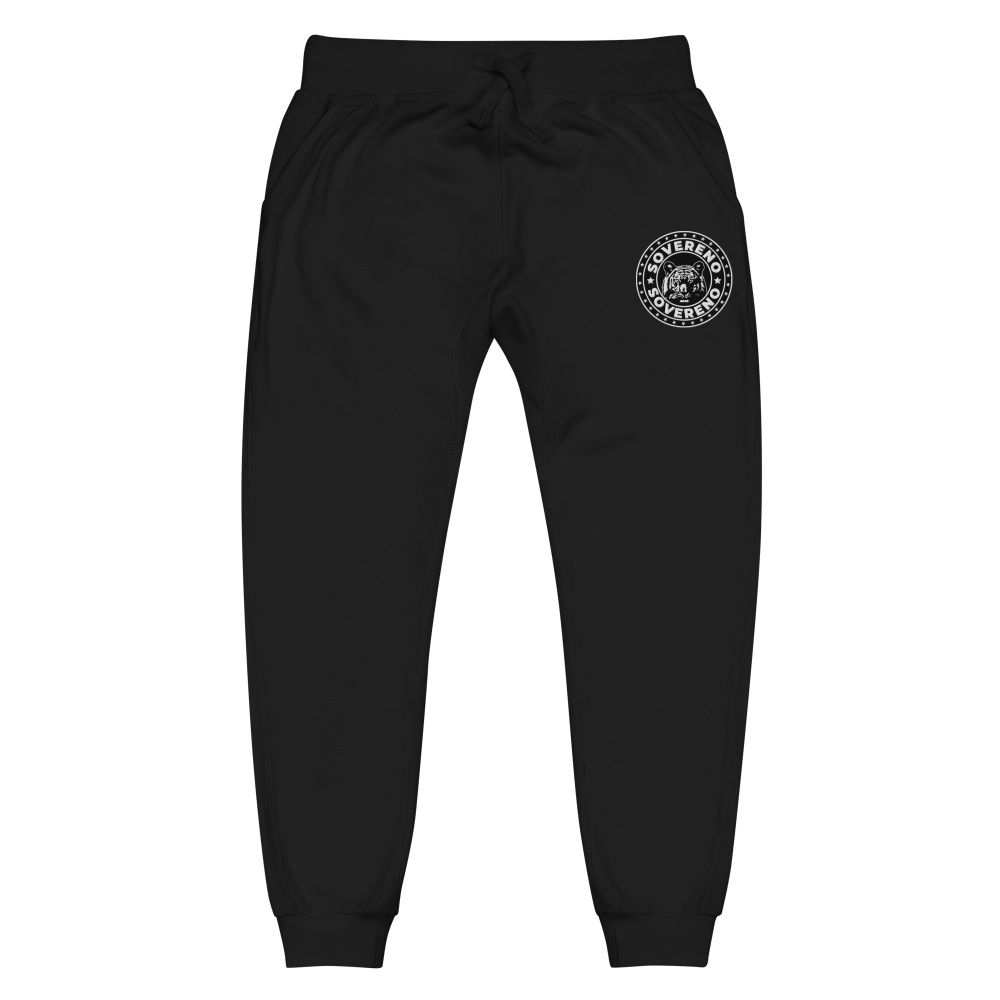 Men's Black SOVERENO Sweatpants with a Tiger on the front - Model II